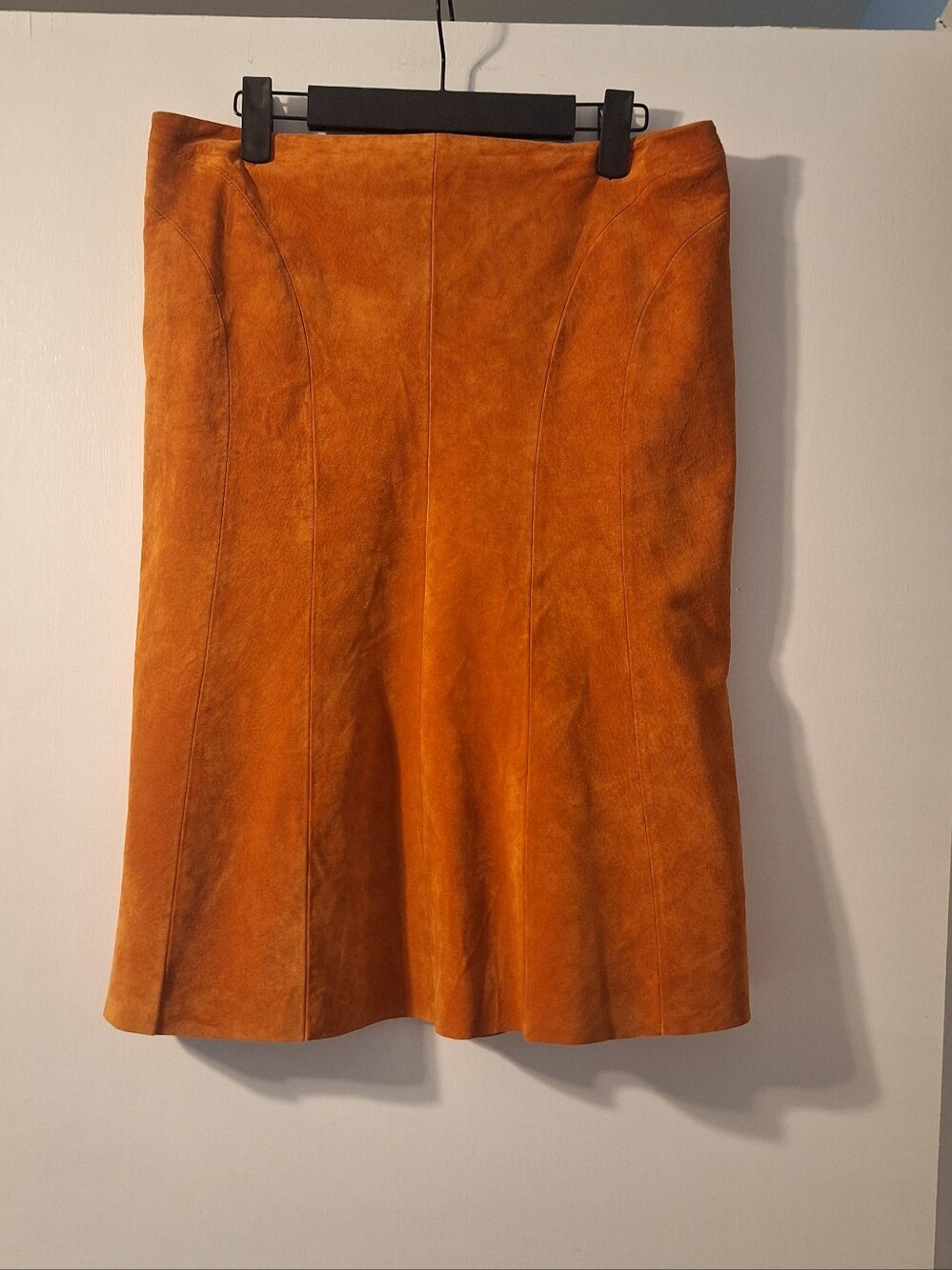 Danier Suede Skirt in Rust Orange